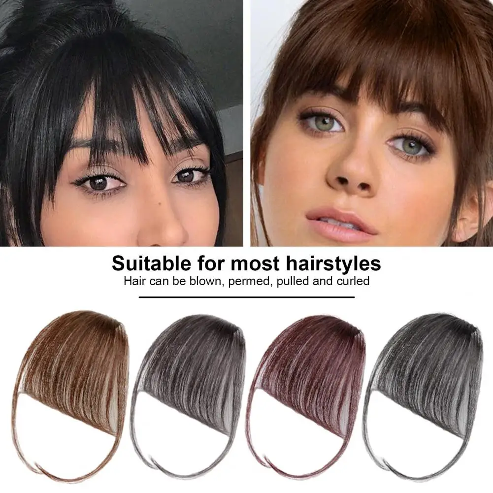 Synthetic Fake Blunt Air Bangs Clip In Hair Extensions Fake Fringe False Hairpiece For Women Clip In Bangs Fake Hair