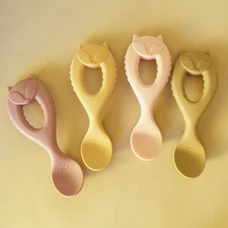 New Baby Soft Silicone Spoon Cartoon Animal Spoon Children Food Baby Feeding Tools Baby Spoon Gadgets Tableware