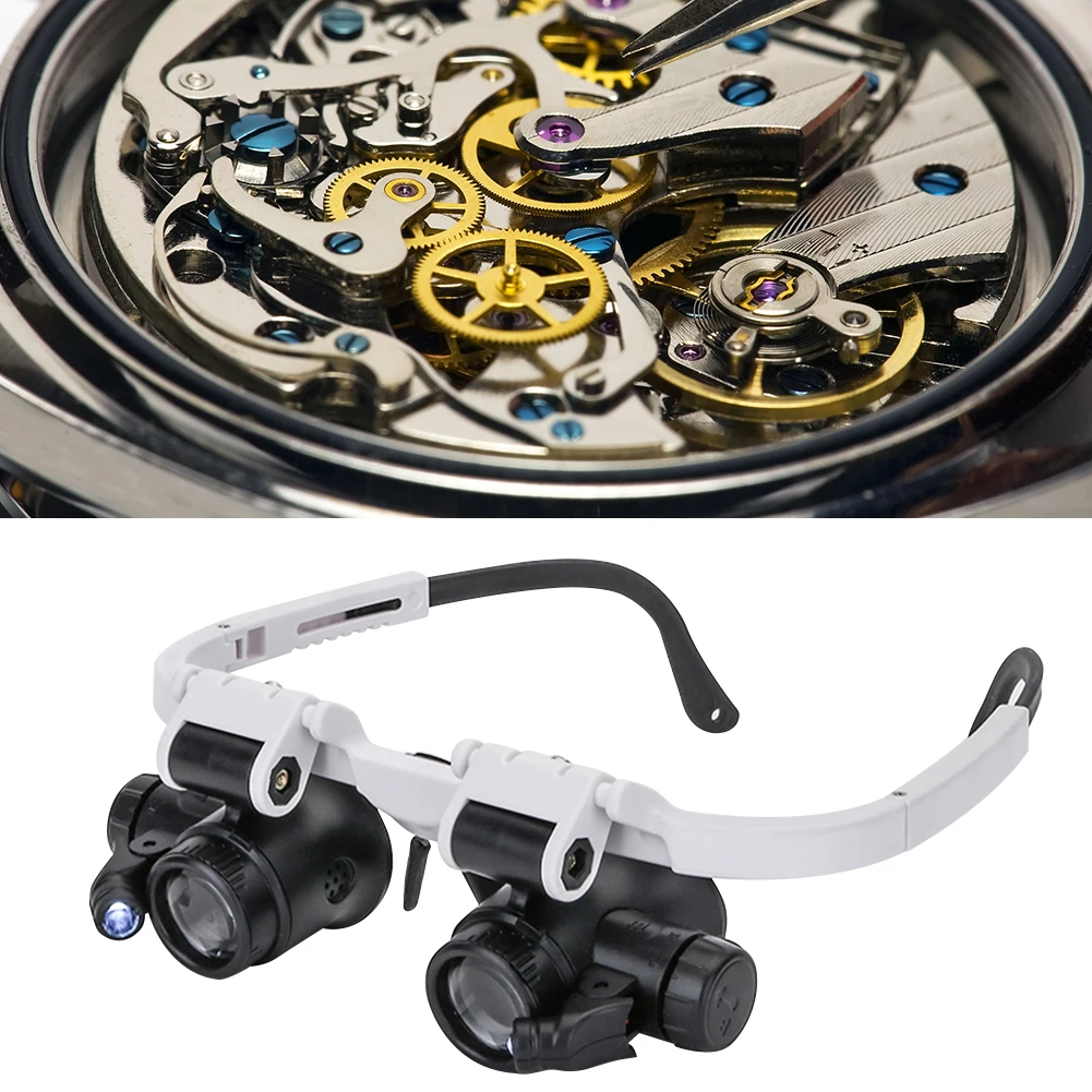 Jewelry Magnifier Jeweler Repair Magnifier Jewelry Magnifying Glass Magnifying Glass Soldering Magnifier Soldering Repair Magnifier Reading Magnifier Magnifying Glass Lamp 8X/15X/23X Telescopic Jeweler Magnifier Loupes With LED Light Len Magnifying Glass for Precision Work Eyewear Reading Watchmaker