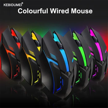 E-Sports USB Wired Mouse Colorful LED Gaming Mouse 5000 DPI Wired Mice Optical Wired Gamer Mouse For Desktop Laptop PC Computer 6
