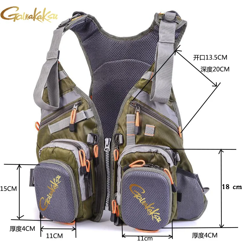 Fishing Vest Life Jacket Backpack Multifunctional Great Buoyancy