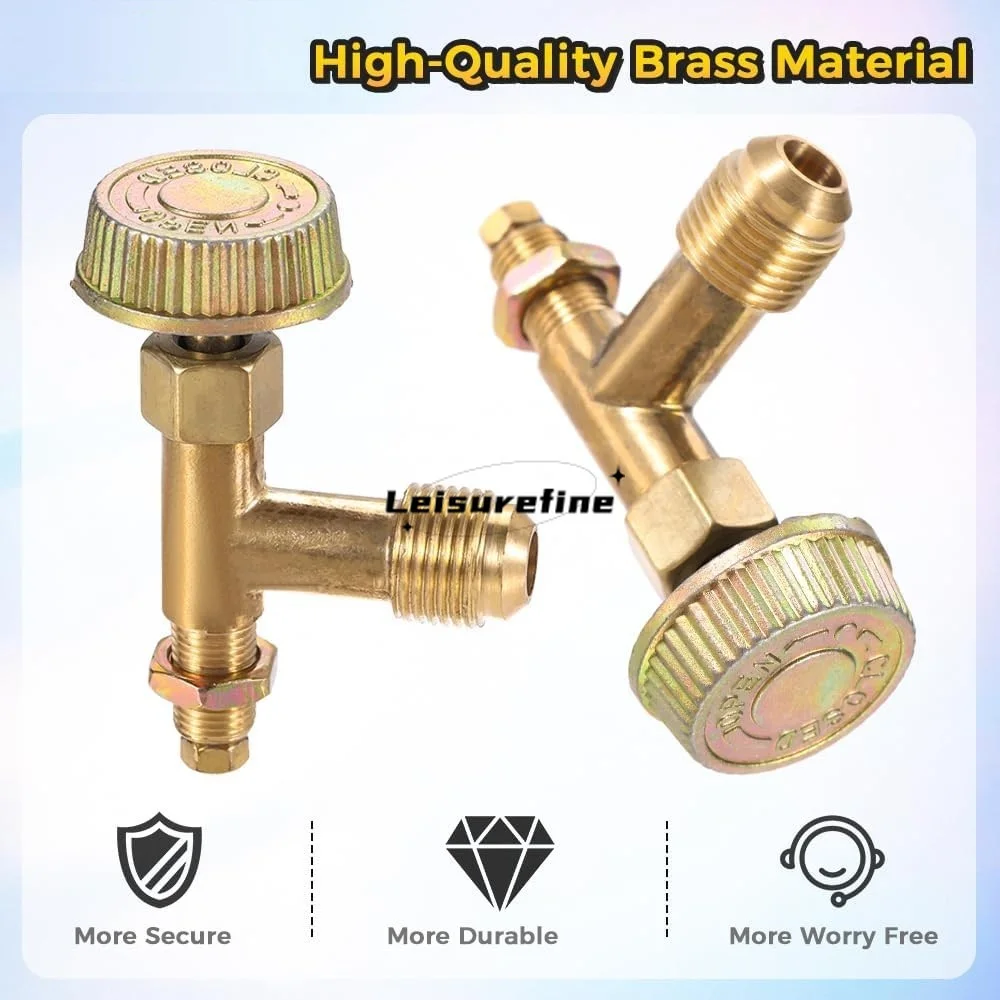Brass Needle Valve 3/8" Male Swivel Flare Propane Gas Stove Needle Control with Air Intake Burner Damper Spring Holder Outdoor BBQ Camp