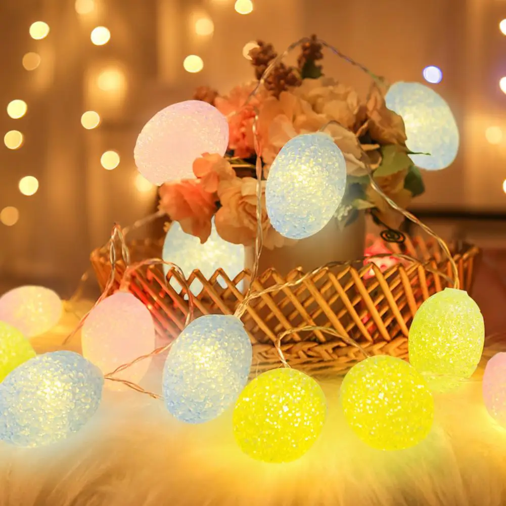 

3M 20 Lights Colorful Easter Egg Lights 8 Modes Remote Control Led Light String With Timing Function Fireplace Mantels Decor