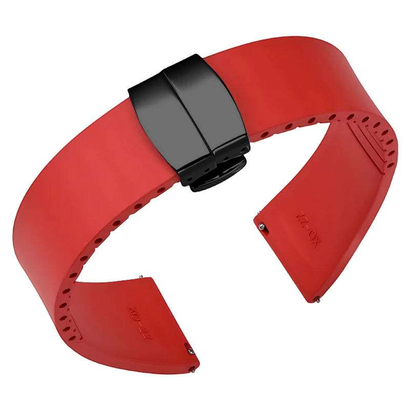 Premium FKM Rubber Quick Release Watch Band with Butterfly Buckle