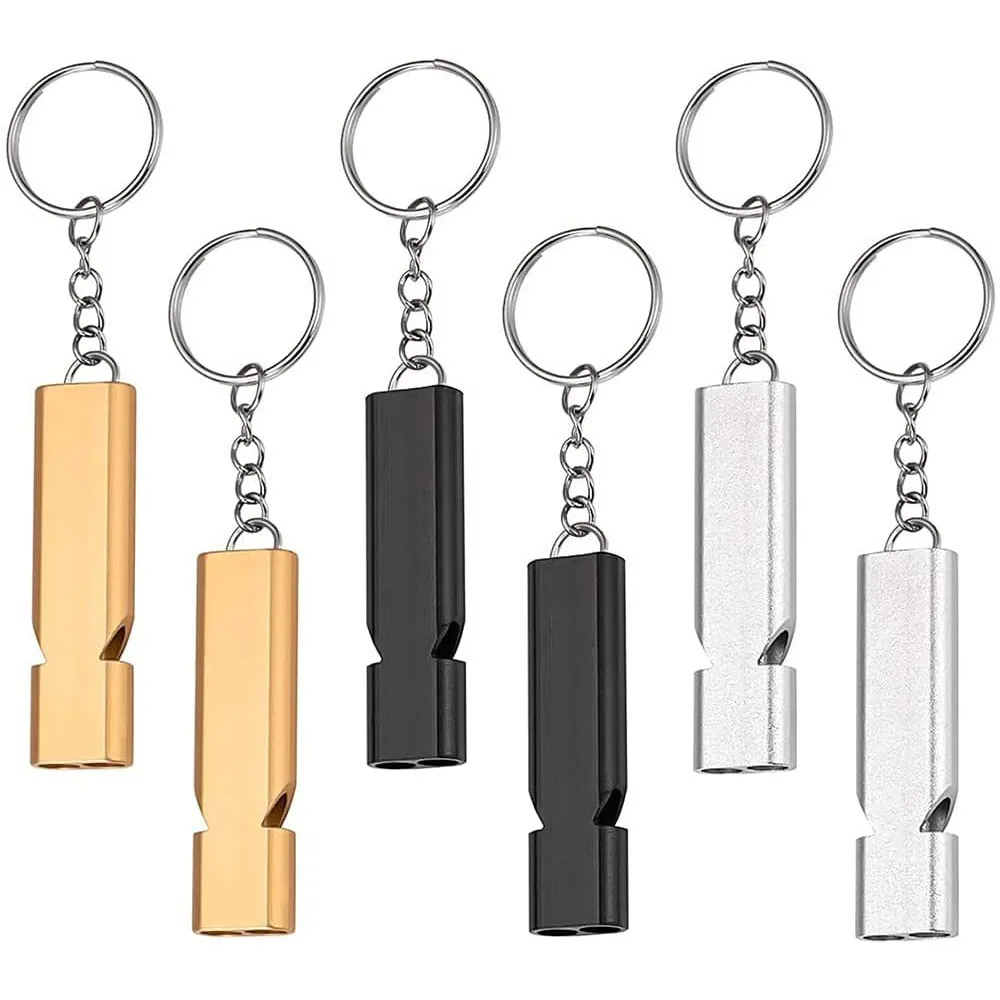 

27Pcs Double-frequency Whistle Keychain Alloy Aluminum Emergency Survival Whistle Outdoor Tool Keychain