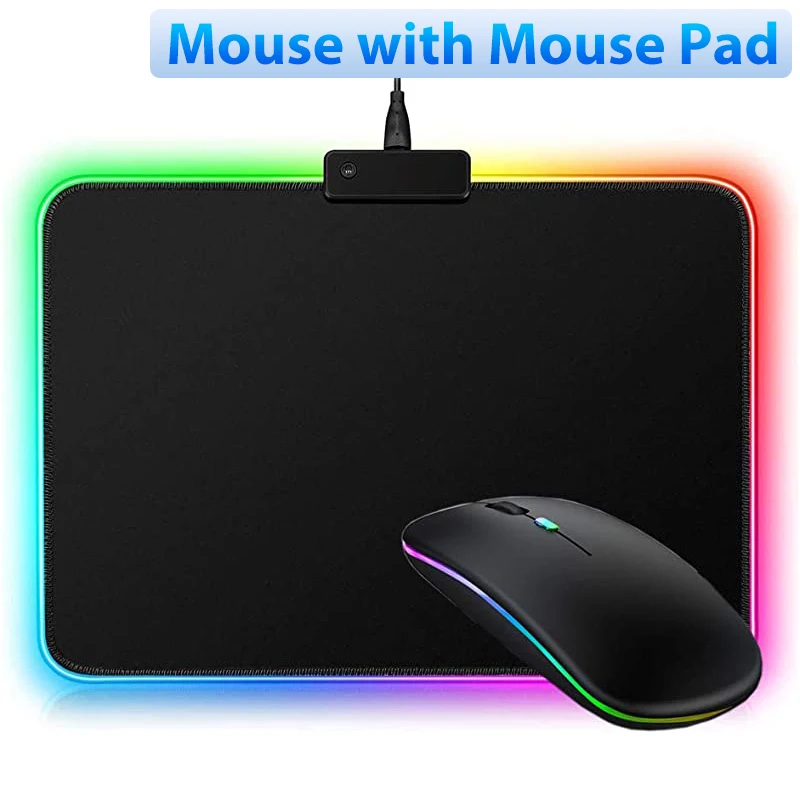 cool gaming mouse LED Wireless Mouse with Mouse Pad Slim Rechargeable Wireless Silent Mouse 2.4G Portable USB Optical Wireless Computer Mice cute computer mouse Mice