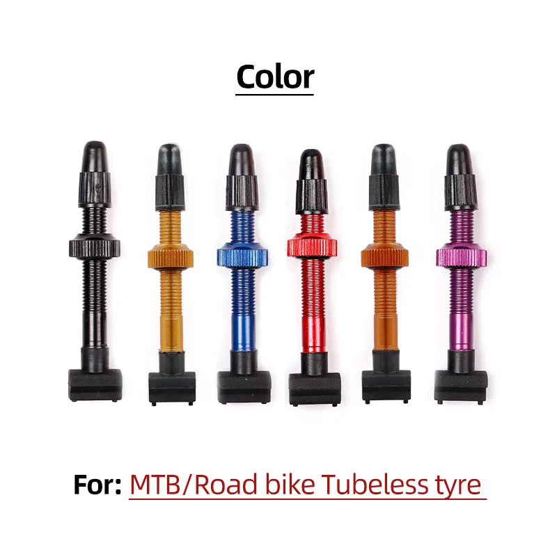 Valve de pneu vtt selection p2r tubeless colori titane 45mm presta la paire 