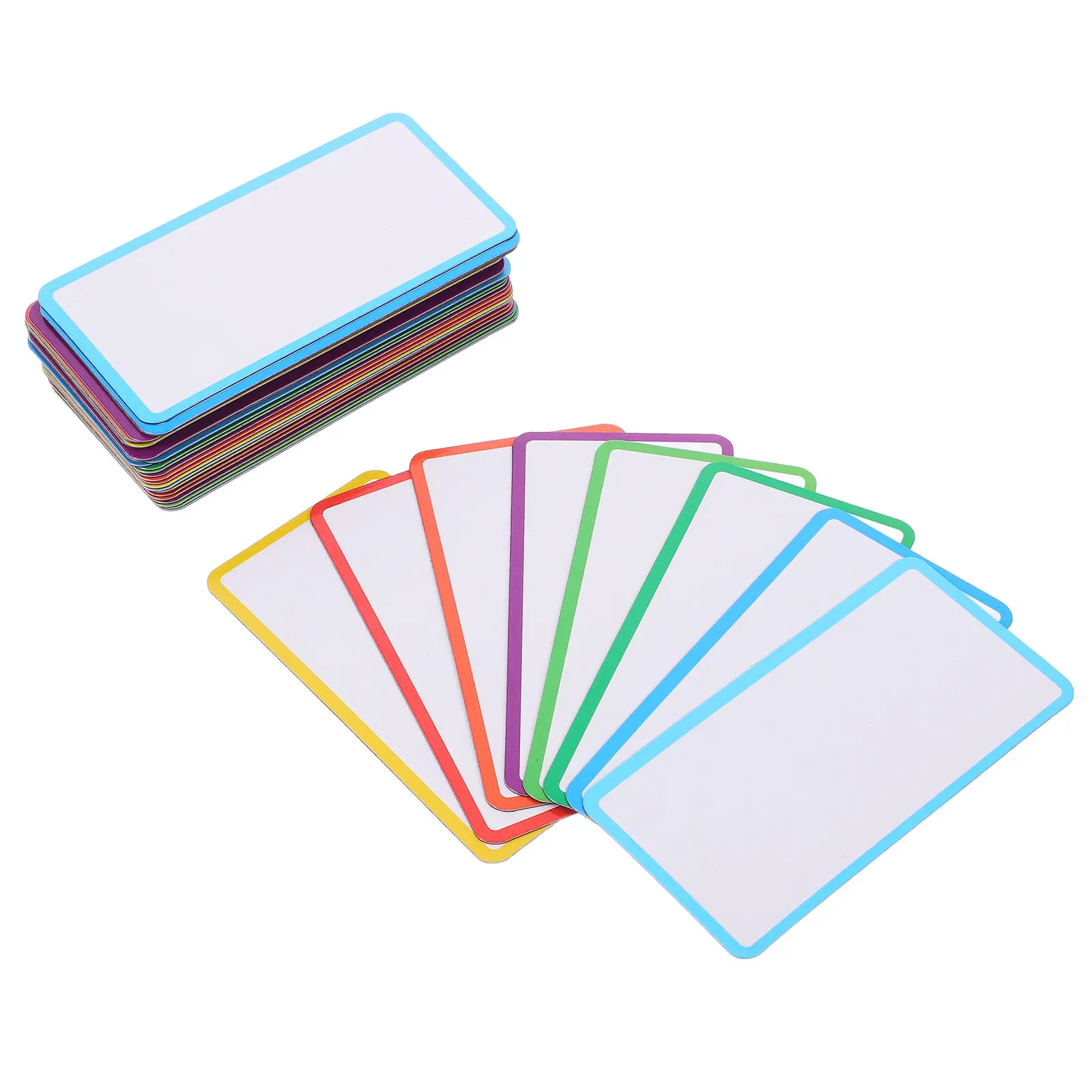 48pcs 자기 지울 수 있는 라벨 폴더 보관함을 위한 재사용 가능한 방수 쓰기 가능 이름표 사무실 홈 드라이 지우기 보드