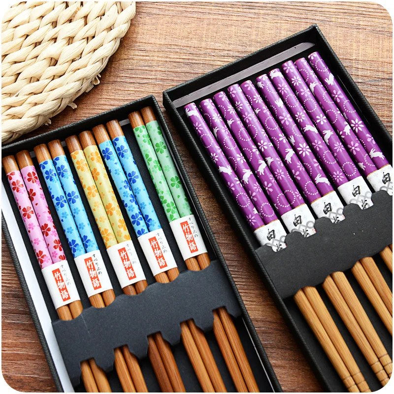 5 Pair Reusable Chopsticks Tableware Non-Slip Chopsticks Tableware Chopstick Gift Kitchen Tools