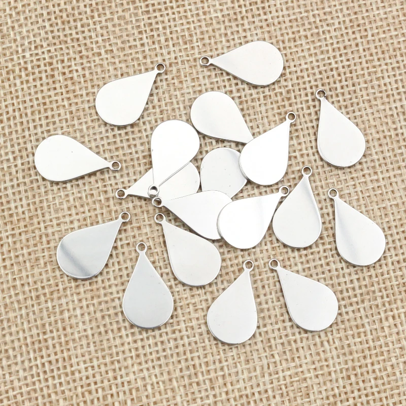 30 teil/los 18x10mm Kein Verblassen Charms 316 Edelstahl Drop Charms für halskette anhänger charms diy schmuck making-R8-52
