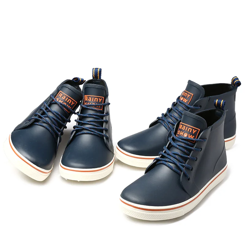 

Outdoor Casual Rain Boots Men Rubber Shoes Ankle Rainboots Comfort Slip on Fishing Shoes Men Waterproof Work Boots Couple Shoes