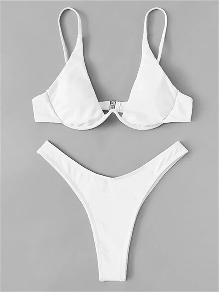OIINAA Women Sexy Solid Bikini Set Two-piece Beachwear Summer Fashion Thong Swimwear Bather Bathing Suit Biquinis bikini set women swimwear bikini swimsuit