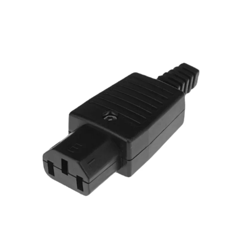 IEC 직선 케이블 플러그 커넥터 C13 C14 C15 10A 250V 검정색 암수 플러그 재배선 가능 전원 커넥터 3핀 AC 소켓