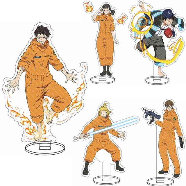 1 Pcs Kawaii Anime Fire Force Cosplay Keychains Figure Arthur Boyle Shinra  Kusakabe Acrylic Pendant Keyrings Toys Xmas Gifts