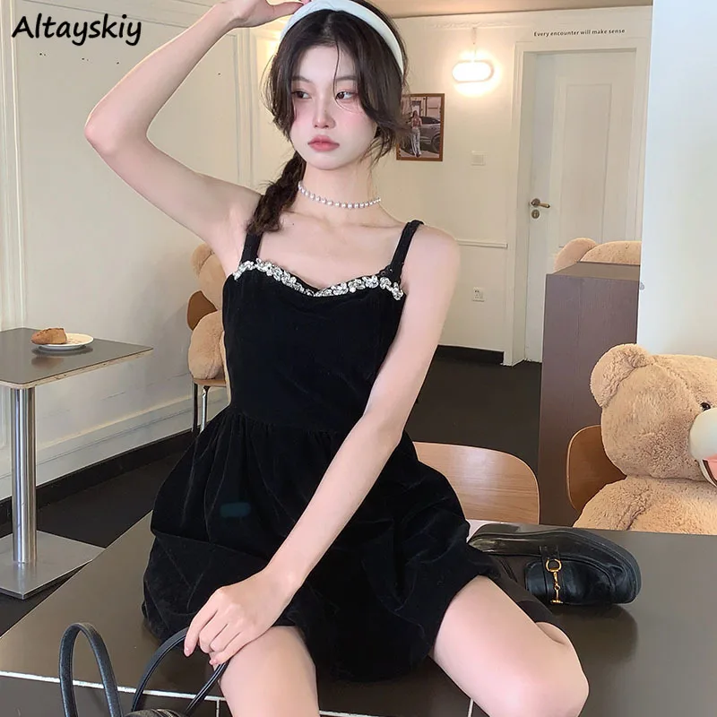 

Vintage Dress Women Party Holiday Sleeveless Sundress Empire Chic Ladies Clothing Slim Schoolgirl Summer Backless Design Ulzzang