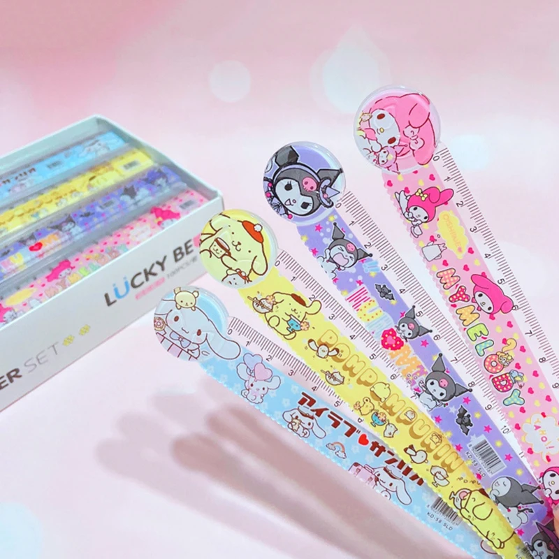 

Прямая Линейка Sanrio My Melody Kuromi Cinnamoroll, инструменты для рисования, школьные принадлежности, офисные принадлежности, оптовая продажа канцелярских принадлежностей