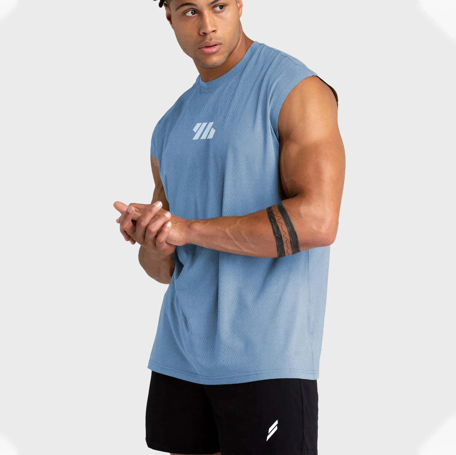 Férfiak Páncélos felső Ujjatlan shirts Akaszkodik Lélegezhető edzőterem Ing férfiak Izom tshirt Csekély illeszkedő bodybuilding Páncélos T-idom