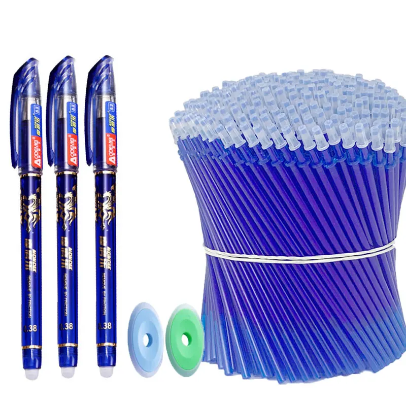 Gel Pens 85Pcs/Set Erasable Pen Gel Pens 0.5mm Blue/Black ink Refills Rod Washable Handle School Writing Office Kawaii Stationery gel pens