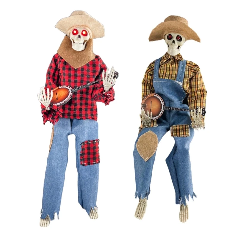 

D0AD Realistic Skeleton Guitar Decoration for Halloween Unique and Imaginative Gift for Friends and Family Home Decor Craft