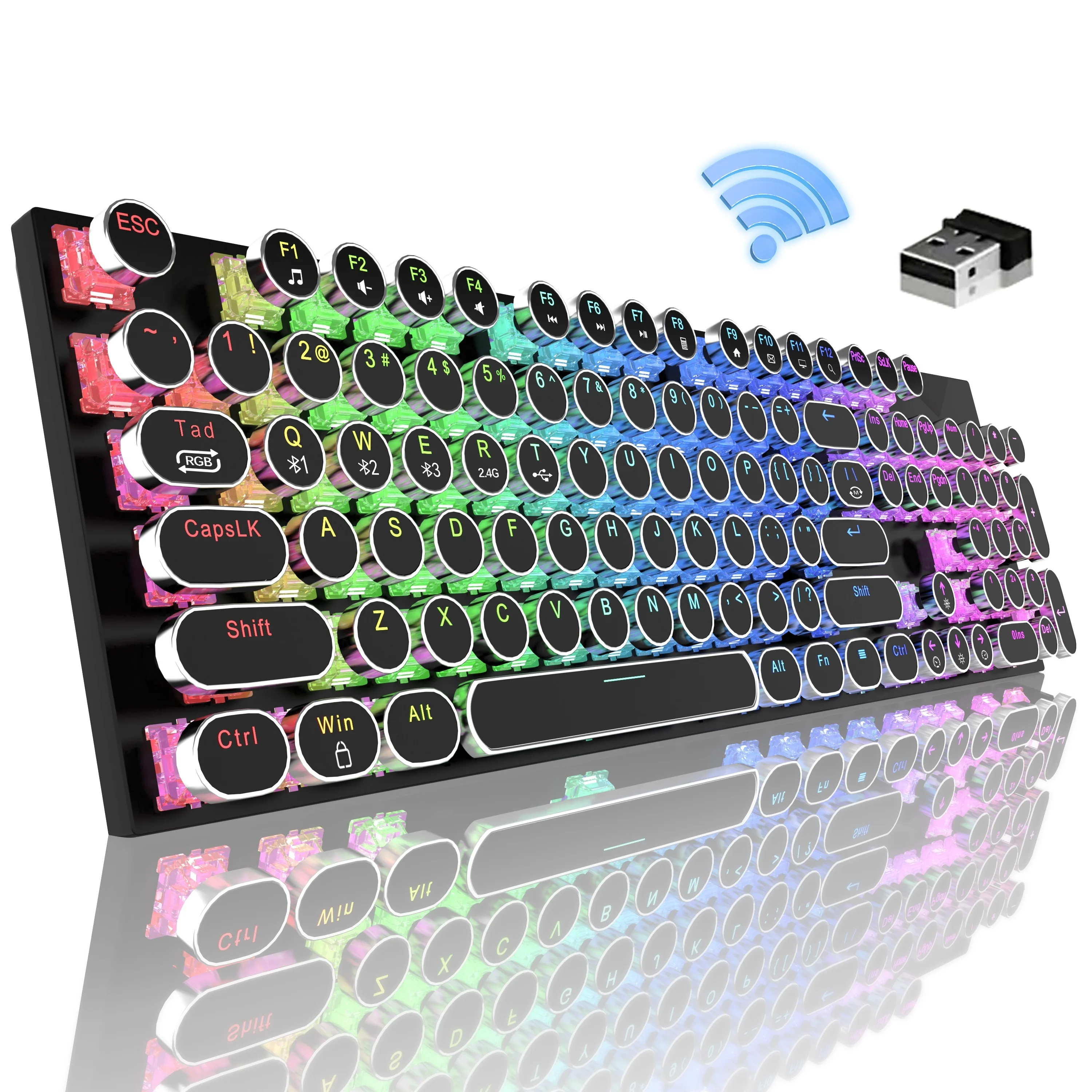 RGB Punk Typewriter Keyboard 1