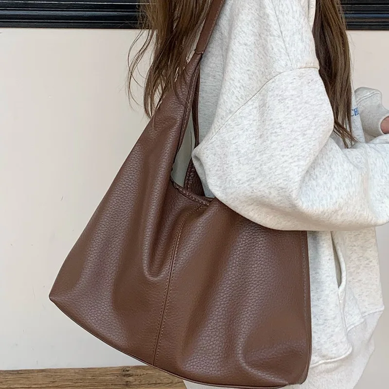 All-Match Women Shoulder Bag Solid Fashion Crossbody Bag Handbag Women's Minimalist Pu Leather Bag for Work Composite Bags