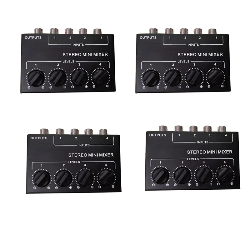 

4X Cx400 Mini Stereo Rca 4-Channel Passive Mixer Small Mixer Mixer Stereo Dispenser For Live And Studio