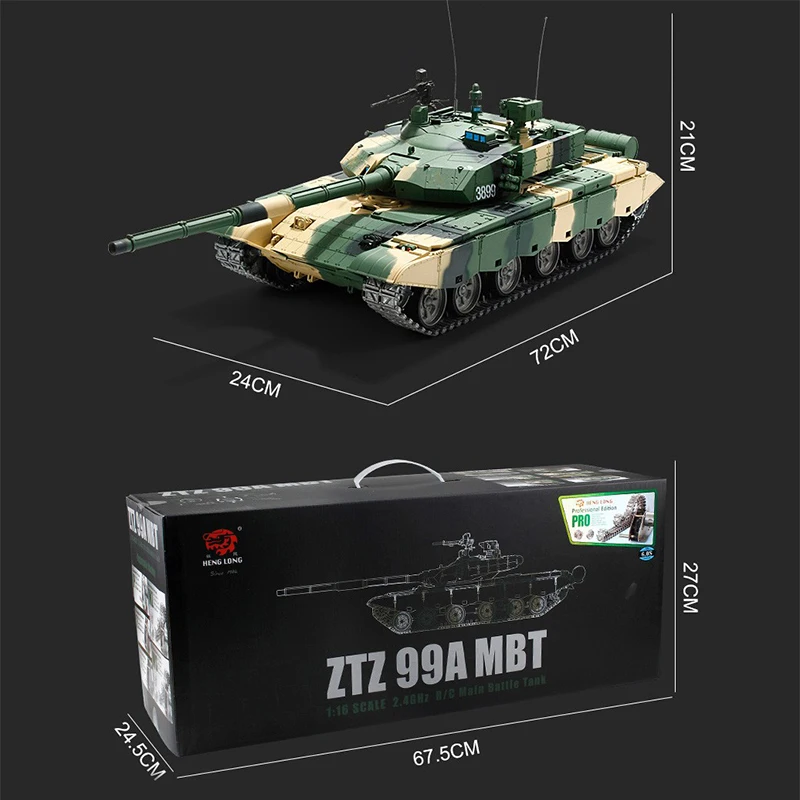 Coolbank RC Tank 2.4G Henglong 1/16 Scale 7.0 Professional Chinese 99A RTR RC Tank 3899A-1 Metal Tracks Hobby Military Army Tank 4