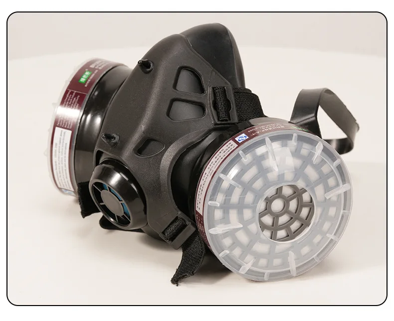 Schwarze Staub gas Atemschutz maske Halb gesicht Industrie maske Brille P-A-1 Filter box zum Lackieren Sprühen Schweißen Arbeits sicherheit – Detail 13