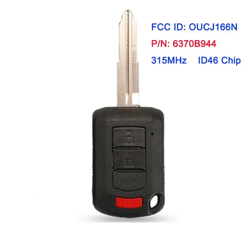 

Пульт дистанционного управления для Mitsubishi Outlander Sport 2016 2017 2018 2019 Lancer P/N: 6370B944, 2 кнопки OUCJ166N 315 МГц PCF7961