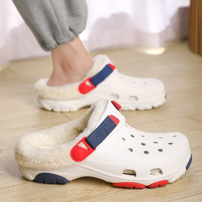 Men's Slippers Winter Cotton Slipper For Man Indoor Keep Warm Eva Non-slip Mans Casual Shoe Lightweight Couple Shoes New Fashion