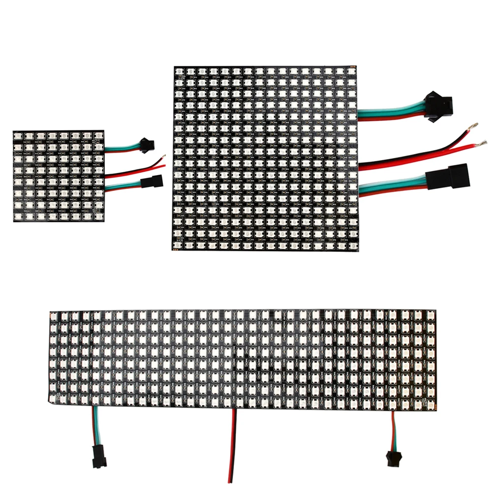 DC5V WS2812B RGB LED Digital Flexible Individually Addressable Panel Light WS2812 8x8 16x16 8x32 Module Matrix Full Color Pixel p2 5 indoor full color led display panel 320x160mm flexible module led matrix rgb panel 128x64 1 32 scan hub75e port