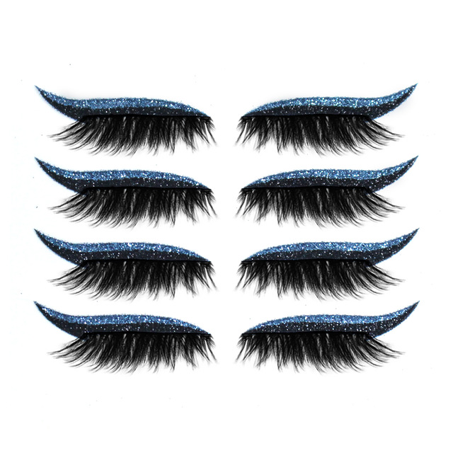 Pairs False Eyelashes Eyeliner Sticker Self-Adhesive Cat Eyes Strips Reusable Waterproof Shiny Eyeliner Stickers Makeup Tools