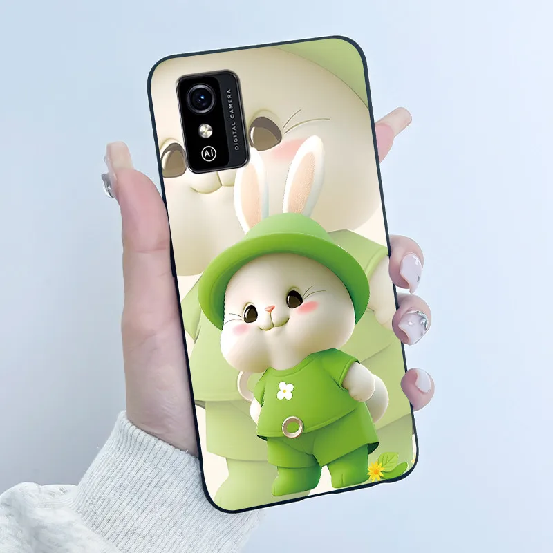 ZTE Blade L9용 충격 방지 케이스, 고급스럽고 귀여운 사랑스러운 토끼 디자인, 재미있는 블랙 소프트 실리콘 TPU 백 커버, ZTE BladeL9 L 9 폰 케이스