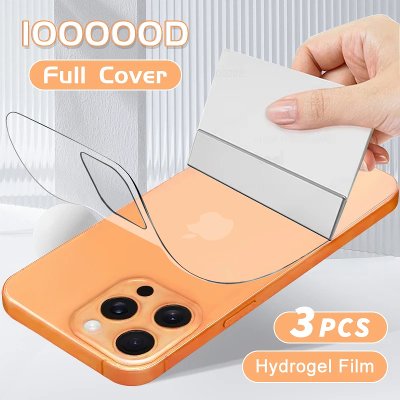 Film Hydrogel arrière pour Apple iPhone 17 16 Pro Max Air, couverture complète, Protection d'écran, Film transparent, autocollants HD, accessoires de téléphone, 3 pièces