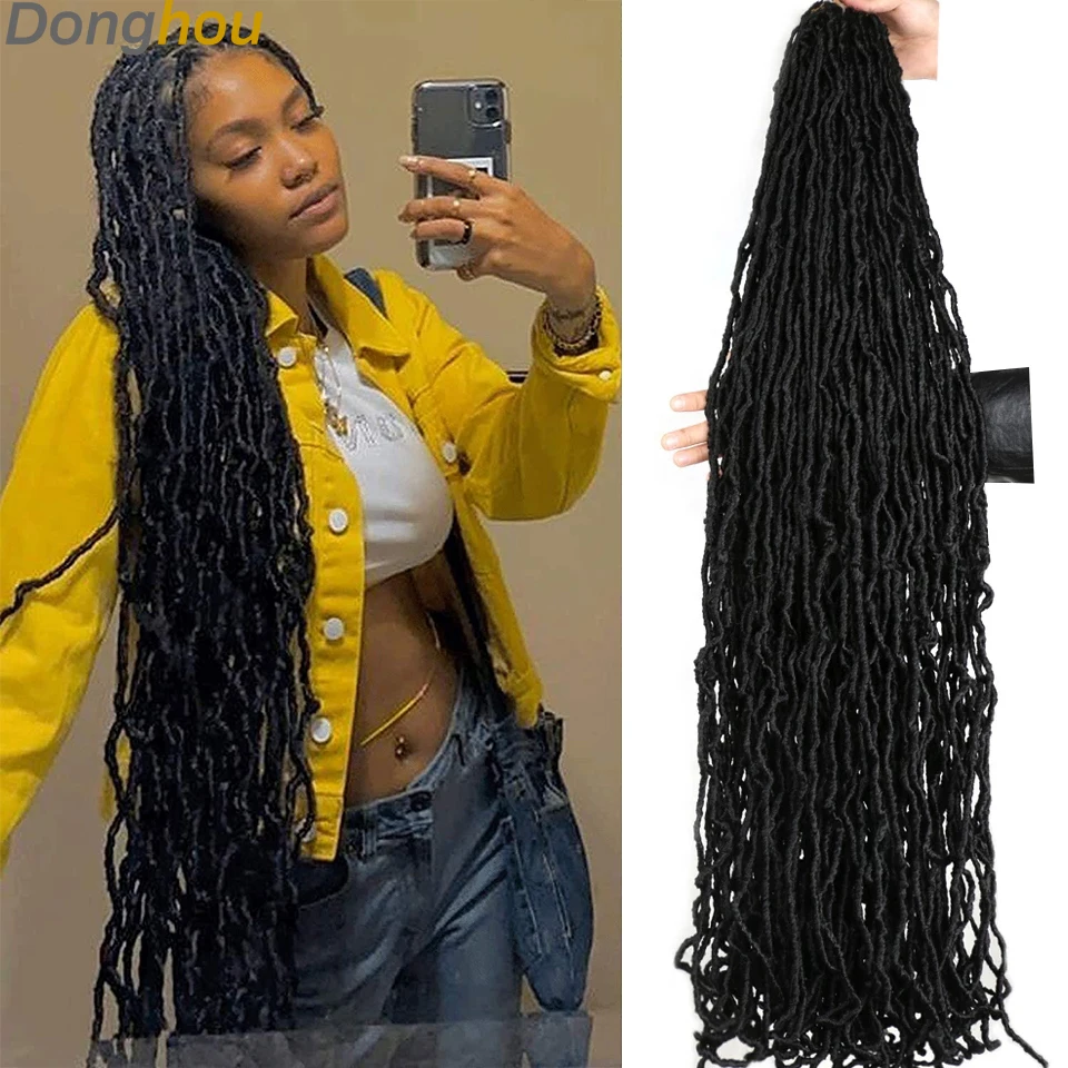 

New Faux Locs Crochet Hair 18 24 36 Inch 6 Packs Faux Dreadlocks Soft Locs Crochet Braids 21Strands Synthetic Hair African Roots