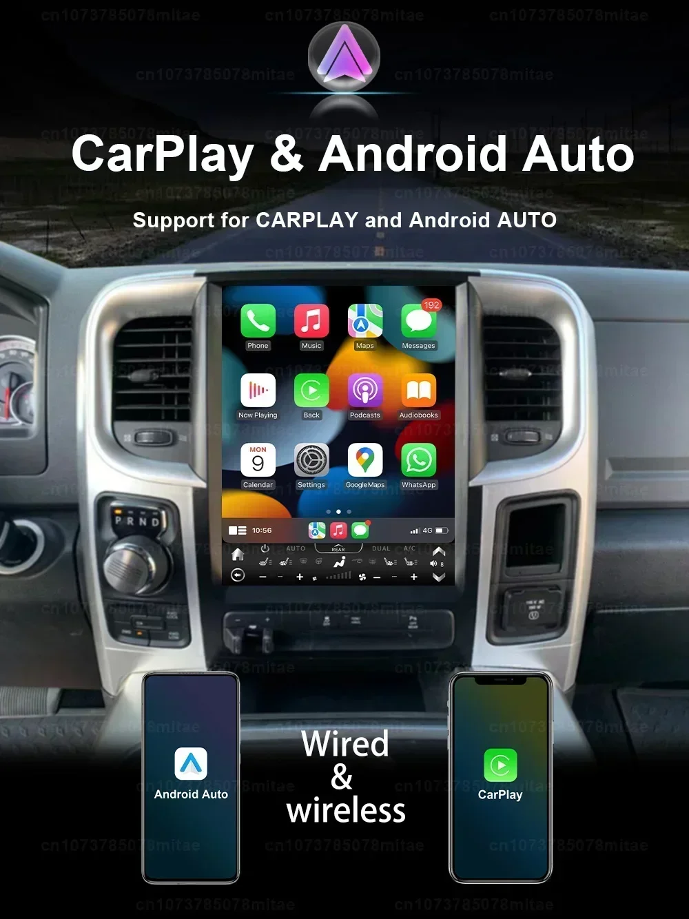 For Dodge RAM 1500 Sport power wagon 2013 - 2018 Car Multimedia Carplay Android Auto GPS Navigation Radio Video Palyer Head Unit