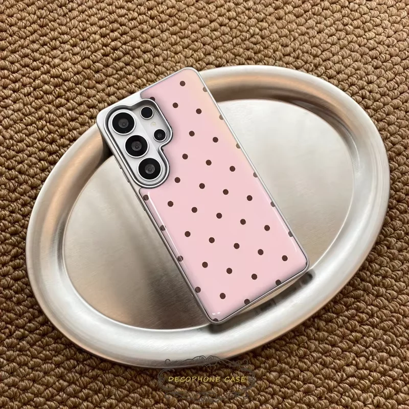 Korean Pink Pixel Wind Rabbit Kawaii Polka Dots Drip Glue Phone Case - Sweet Cover