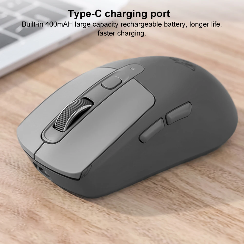 블루투스 호환 마우스 BT 5.0/4.0 + 2.4Ghz 1200-4000 DPI 광학 마우스(USB 수신기 포함) 노트북 PC 컴퓨터용 무음 마우스