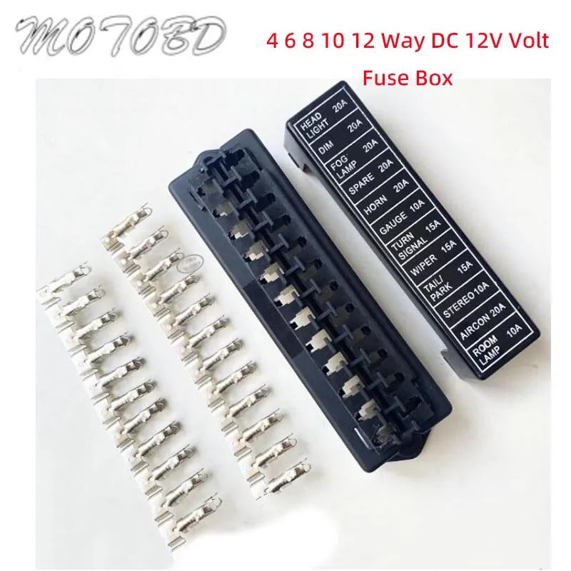

4 6 8 10 12 Way DC 12V Volt Fuse Box 24V 32V Circuit Car Trailer Auto Blade Fuse Box Block Holder