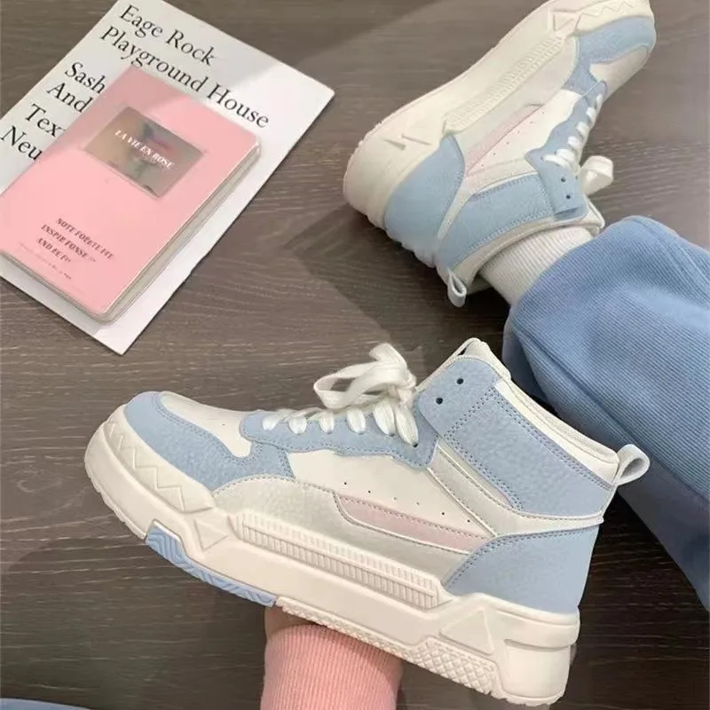 

New White High Top Fashion Shoes Women's Vulcanized Shoes Autumn Platform Casual Female Sports Shoes Zapatillas Informales