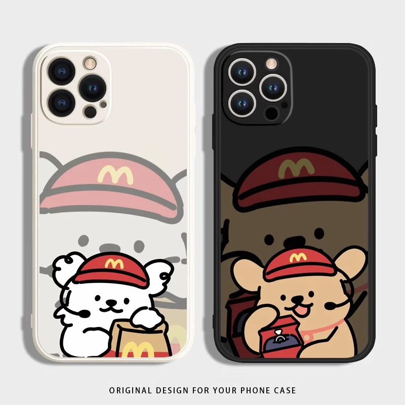 Cute Cartoon Dog Phone Case For Lovers Couples Fit for iPhone 11 12 13 14 15 16 Pro Max XR X XS 8 7 Plus Mini SE 2020 2022