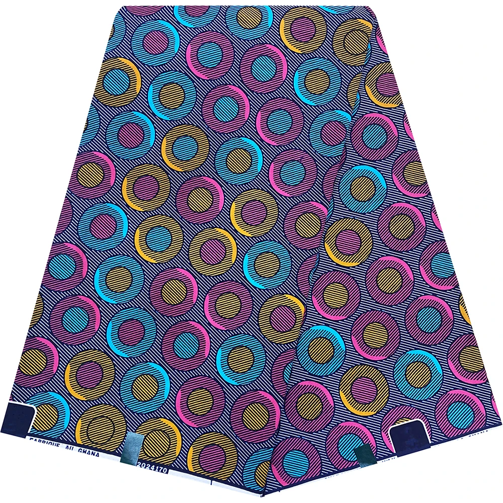 New African Wax Fabric Good Quality Ankara Batik Prints Polyester 6YARDS Material For Sewing