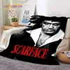 Scarface Tony 3D Printing Movie Soft Blankets,Keep Warm Throw Blanket Comfortable Blanket for Picnic Beds Sofa Home Bedroom Gift 4