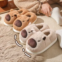 Plush Capybara Slippers Closed Toe Slippers Cute Slip-on House Shoes Comfortable Furry Walking Shoes Non-Slip For Indoor Bedroom 1
