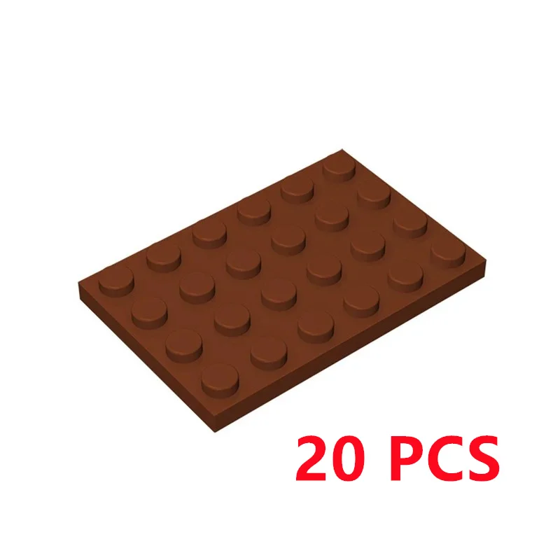 20 Pcs Set of 4x6 Plate Building Blocks for Creative DIY Modular Collections