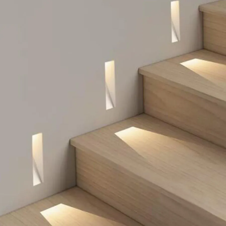 

Frameless Led Step Stair Light Indoor Wall Corner Lamp Footlight Square Staircase Lamp For Villa Hotel Pathway Lobby Balcony