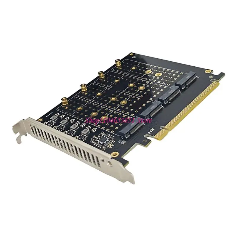 4 슬롯 M.2 스토리지 확장 카드 PCIe X16(독립 경로 및 냉각 솔루션 알루미늄 방열판 포함)