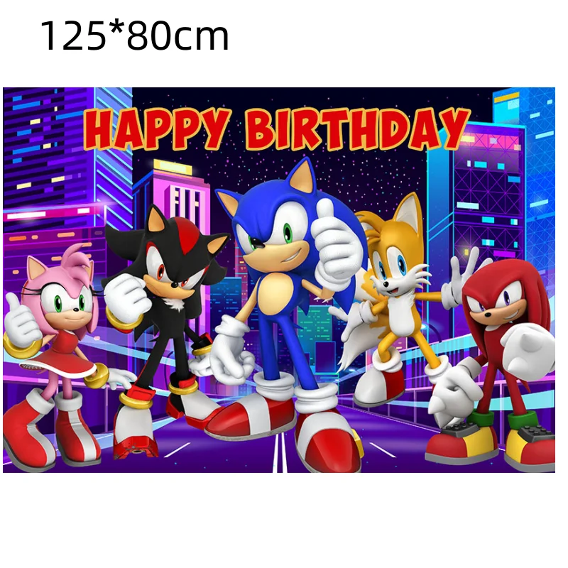 Super Sonic Balloons Anime Sonic Birthday Banner Cake Topper Baby