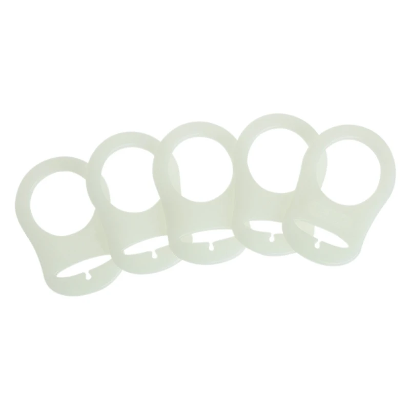 Chupete de silicona luminoso para bebé, soporte para chupete, anillos adaptadores de Clip, 5 uds.