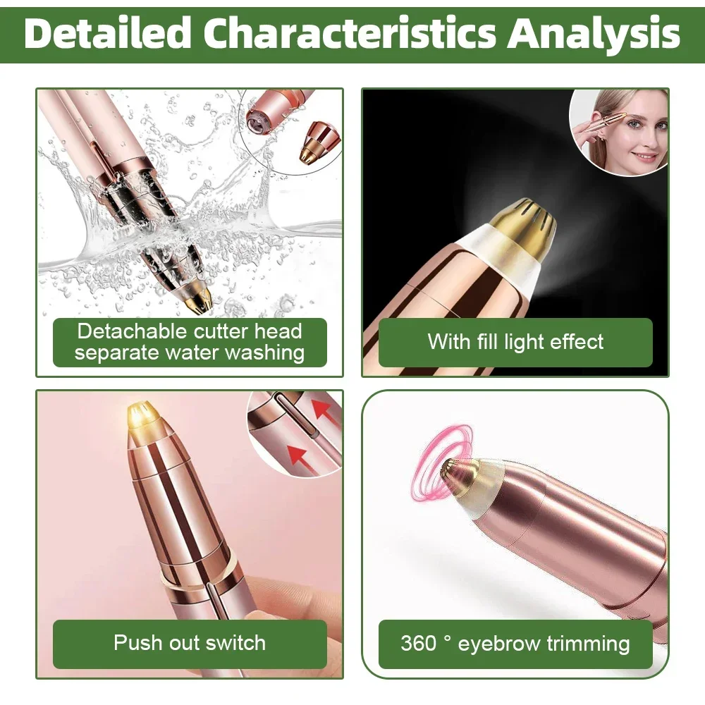 New Mini Eyebrow Trimmer USB Charging Model Multifunctional Hair Removal Safety Portable Electric Trimmer Automatic Facia eyebrow trimmer set eyebrow trimmer